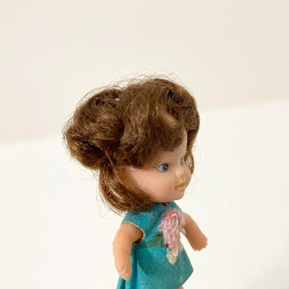 Vtg Gold Farb Novelty Doll Liddle Kiddle Kiddles Clone Flaws 2.5 Inch Tall - Picture 11 of 13